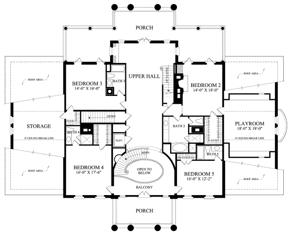 plan of Georgian upper floor plan