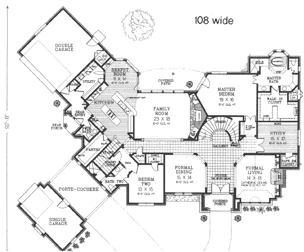 Plan view of Tudor Manor Main floor plan