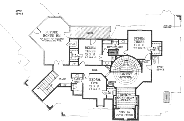Plan View of Tudor Manor second floor plan